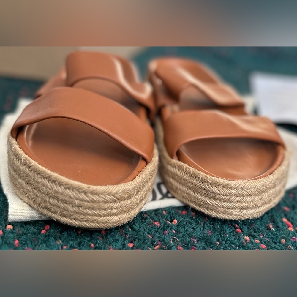 beek Twinspot Leather Platform Sandals NWT Tan Size 8 - Picture 8 of 15